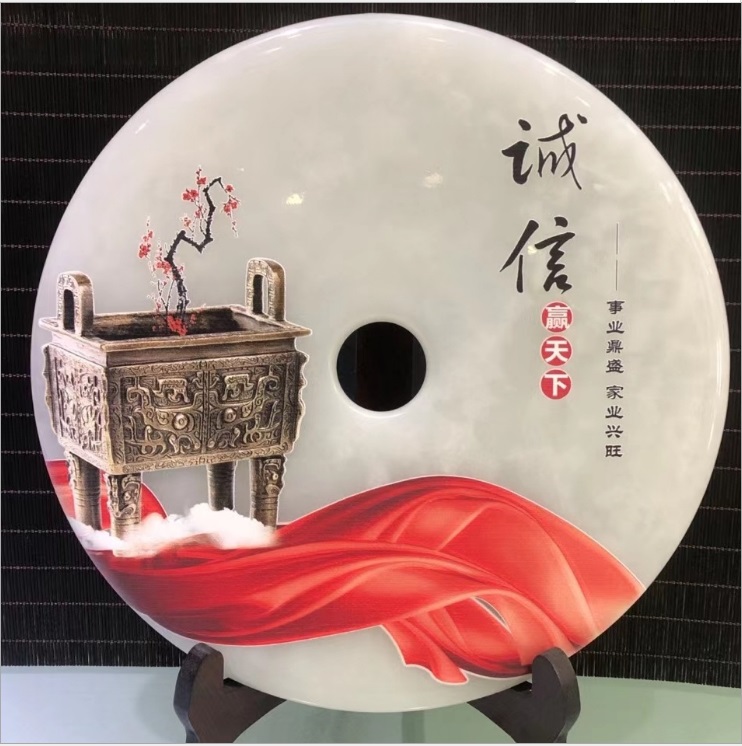 广州玉石平安扣玉石摆件 客厅电视柜房间玄关布置摆设