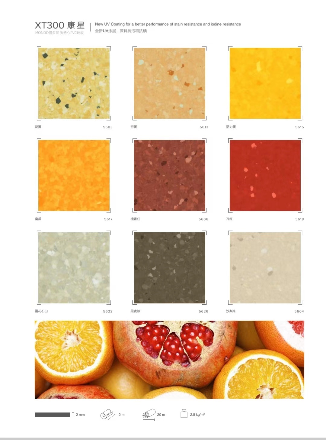 盟多地板盟多康星同质透心PVC塑胶卷材地板