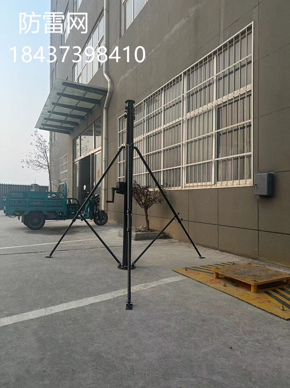 25米电动升降杆避雷针，铝镁合金手动升缩杆