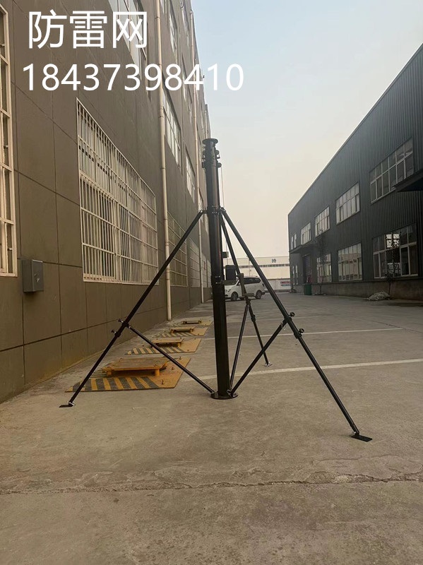 25米电动升降杆避雷针，铝镁合金手动升缩杆