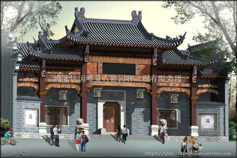 农村祠堂设计图效果图- 祖堂宗祠设计施工图_农村祠