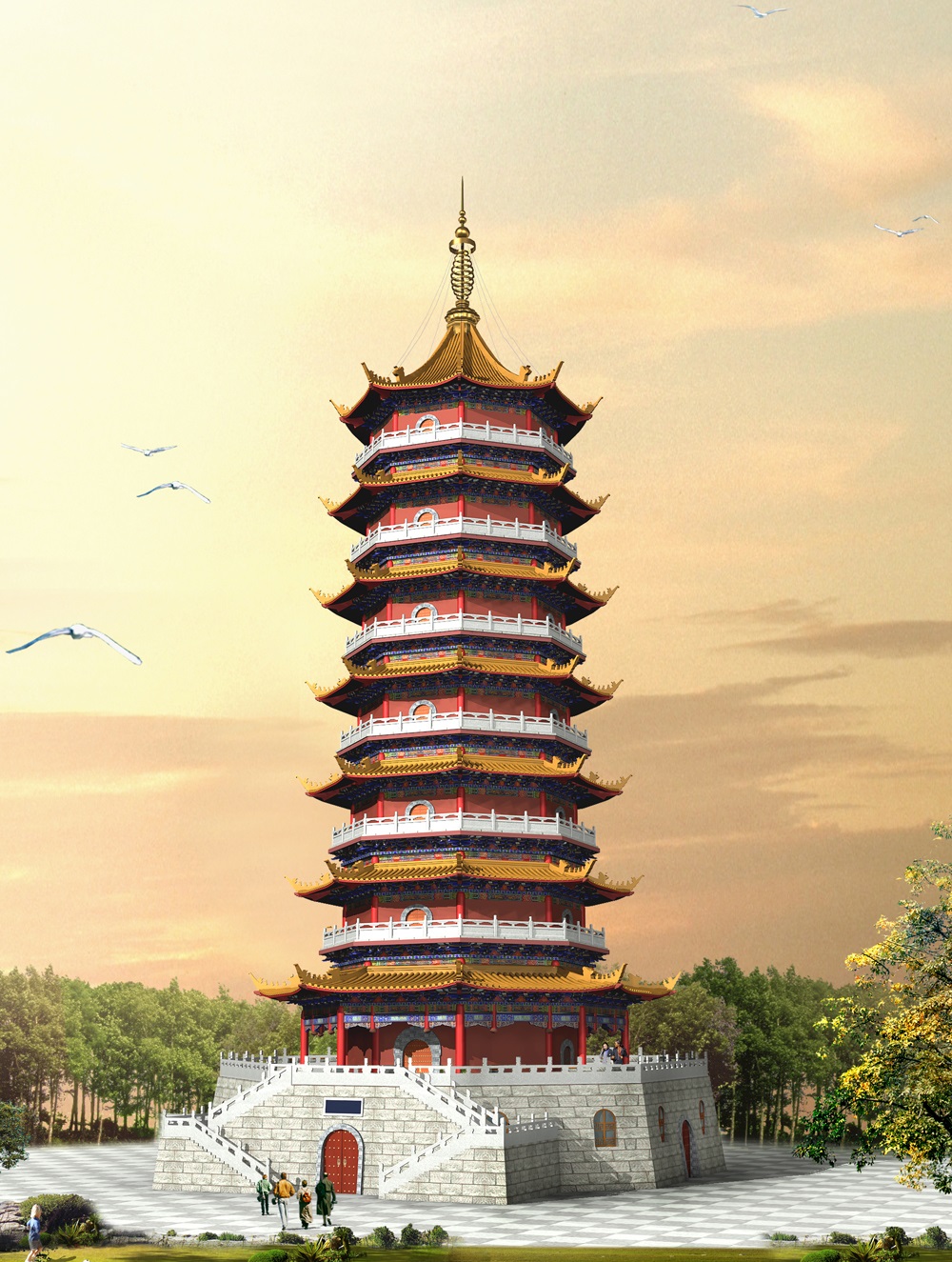 古塔 古楼 古建筑设计施工 湖北武汉古建筑公司