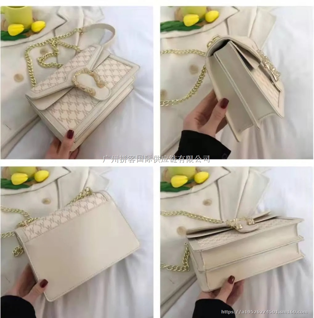 广州工厂时尚女士单肩包金属链条挎包手拿包