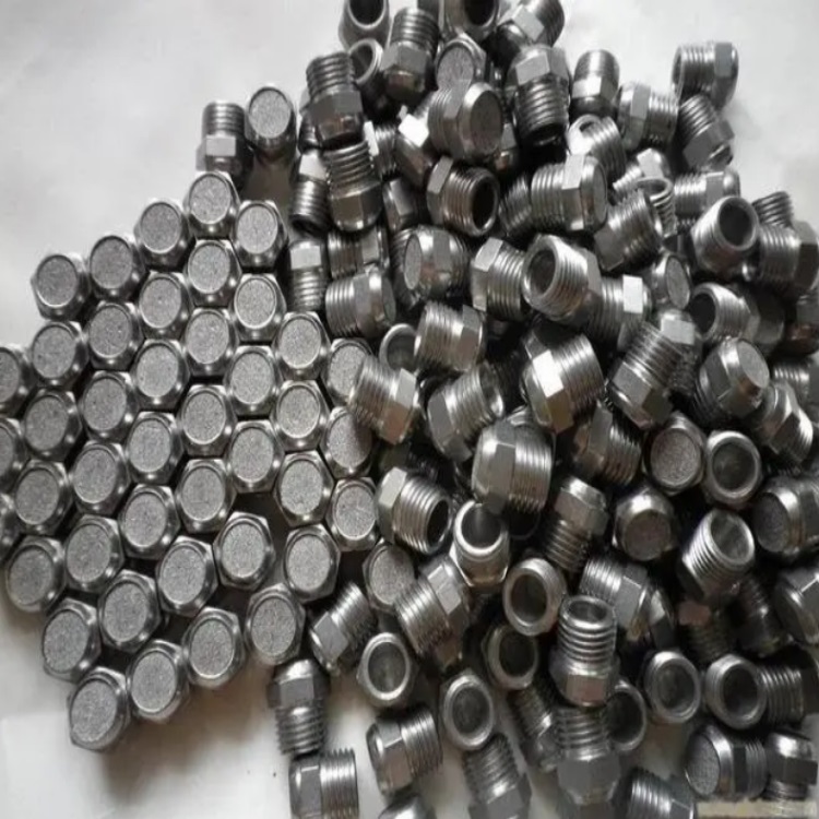 螺纹消声器气动接头平头消声器 不锈钢消音器 铜粉末