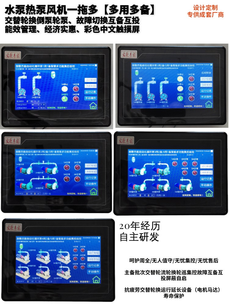 三用一备/二用二备循环水泵/风机/热泵定时远程控制