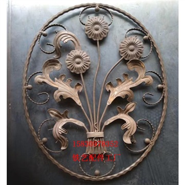 铁艺配件 大门 围栏 楼梯栏杆扶手铁艺主题弯花配件